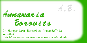 annamaria borovits business card